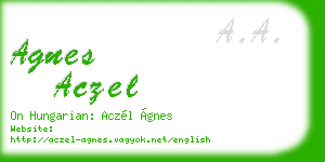 agnes aczel business card